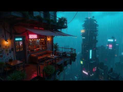 🎵 Neon Rainfall Reverie: Ambient Music from a Futuristic High-Rise Balcony | Cyberpunk Ambience