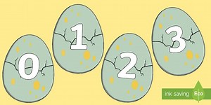 Numbers 0-30 on Dinosaur Eggs Cut-Outs