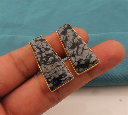 Brass Cufflink Gold Plated Handmade Cufflink Gift for Women Son Flak Gemstone Cufflink - Etsy