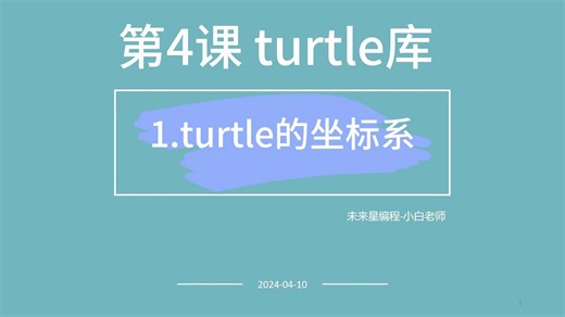 Python编程入门与算法进阶-第4课turtle库-第1节turtle的坐标系【全国青少年软件编程等级考试】