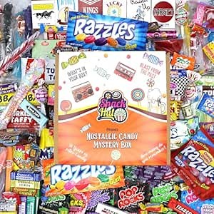 Snack Hut Retro Candy Gift Box - Vintage Candy Box - Nostalgic Assortment Boxes - 1940s 1950s 1960s 1970s 1980s Nostalgic Candy - Birthday Gift Ideas For Men Women & Children - Candy Gift Basket