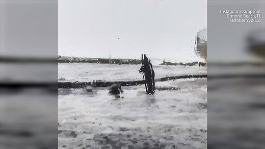 A pool in Ormond Beach, Florida is flooded by storm surge | The Weather Channel