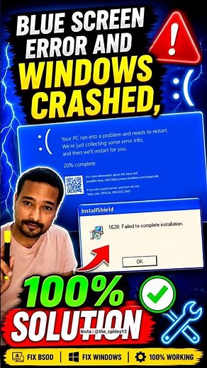 BLUE SCREEN ERROR 😢 💯 Solution #windows #pc #short #tech #computer #tips #tricks
