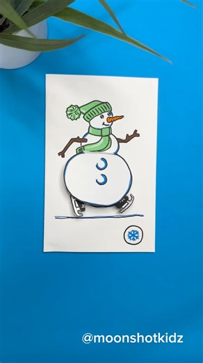 DIY “Snowman” interactive spinning card. Easy and fun science paper electronics craft for beginners.