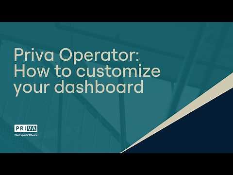 Priva Operator Building Management Tool | Demo: How to customize your dashboard