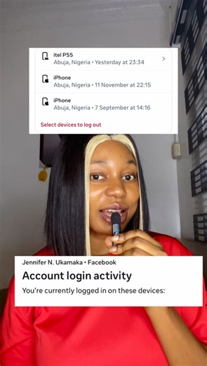 How to check if someone is logged into your Facebook account . This video is for educational purposes please 🙏 #contentmonetizationbeta #reelsfacebook | Jennifer N. Ukamaka