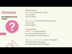 Simple Past Interrogative Form - Pasado simple forma interrogativa