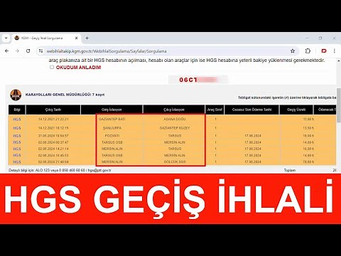 GEÇİŞ İHLALİ Sorgulama HGS geçiş ihlali borcu ödeme