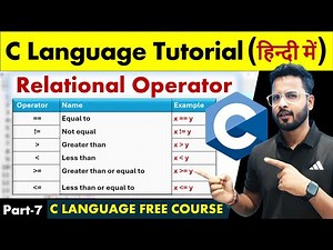 C Tutorial in Hindi | Operators In C | Relational Operators #clanguage