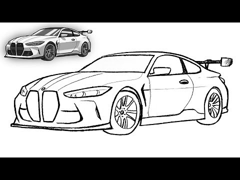 How to Draw BMW M4 CSL | Realistic Sports Car Pencil Drawing Tutorial