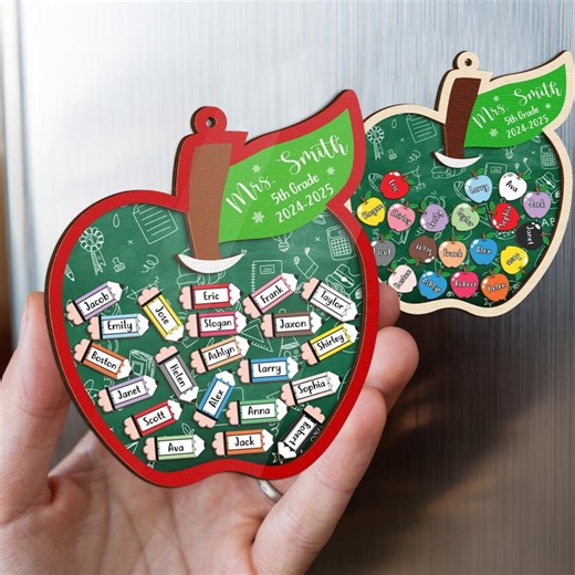 Personalized Teacher Christmas Gift, Teacher Apple Ornament With Studen's Name, Teacher Shaker Ornament, Thank You Teacher ,gift for Teacher - Etsy Australia