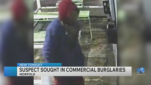 Norfolk police seek suspect in string of commercial burglaries