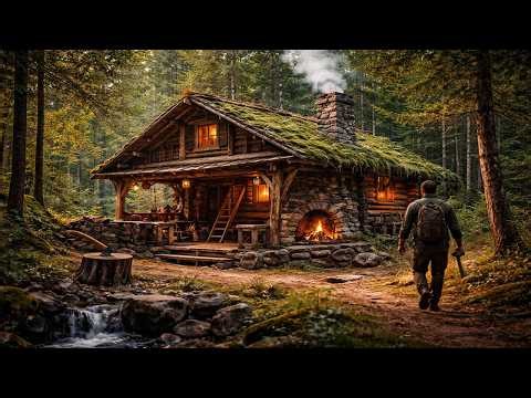 30 Days Shelter Build | Best Moments of the Full Wood & Stone Survival in 19 Minutes 🔥🌲