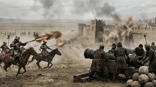 Gunpowder turns small weapons into city destroyers