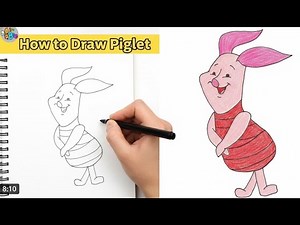 How to Draw Piglet from Winnie the Pooh - Disney Character