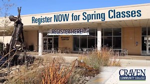 Looking for a new opportunity in 2019? Hurry down to the Student Center on our New Bern campus today and register for the Spring semester. Registration is ongoing through the first week of January and classes begin Jan. 7. Funds are also available to Craven County residents who were impacted by Hurricane Florence. Learn more: http://cravencc.edu/pie/ | Craven Community College