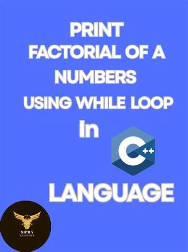 Print Factorial of number with while loop in c practice in your values #c #programming #sipra #sipra_academy #follow #tiktok