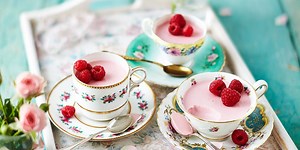 Cheat's raspberry panna cotta