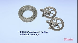 Strata 54” Deluxe Clothesline Elevator w/ 6.5” Metal Pulley & Ball Bearing System, Rustproof Pulley Clothesline Elevator for Outdoor Laundry Drying, Lifts Clotheslines, Works w/Pulley Clothesline Kit