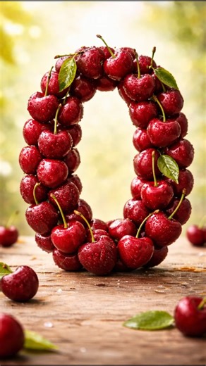 Cherry carving numbers 0-9 🔥 | satisfying fruit art #shorts