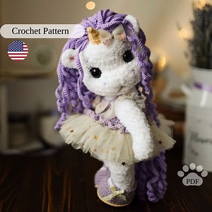 Amigurumi Unicorn Crochet Pattern, Plush Unicorn With Dress (PDF) Tutorial, Plush Toy Tutorial, DIY Stuffed Toy - Etsy