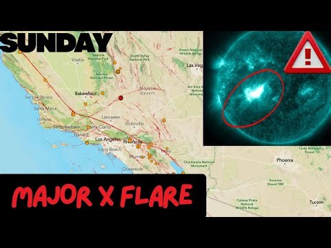 Major Long duration X Flare on the Sun just now. Southern California Earthquake uptick. Sunday.