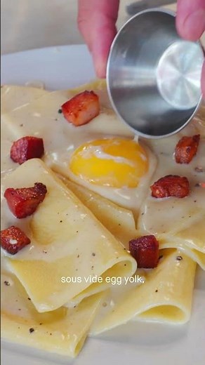Handkerchief Carbonara w/ Sous Vide Egg Yolk 🧀🍳