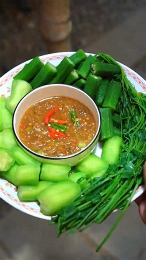 ‎น้ำพริกกะปิ+ผักต้ม 🌶 Thai Shrimp Paste Dip #homecuisine #cooking #thaifood #food #shorts #foodie