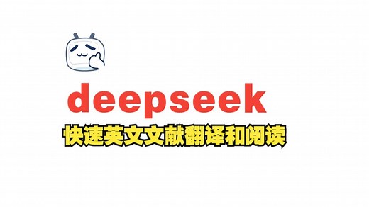 如何使用deepseek进行英文文献的翻译和阅读（网址在简介中）