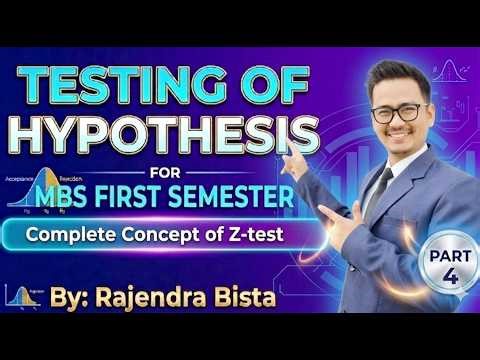 Testing of Hypothesis part 4 | Z- Test | Double mean| MBS First Semester | Statistical Method |Ch- 4