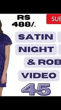 Satin Short Night Dress & Robe Set (Dark Blue) | Clovia Robe Nighty | ‪@Satinnightwearcollection‬ 😀💯
