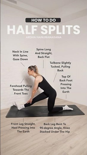 How to do: HALF SPLITS (ARDHA HANUMANASANA) #yoga #asana #yogaasana #yogapose #stretching #yogagirl