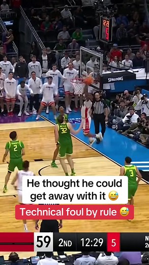 KJ Lewis's Technical Foul on a Low-Key Dunk | March Madness