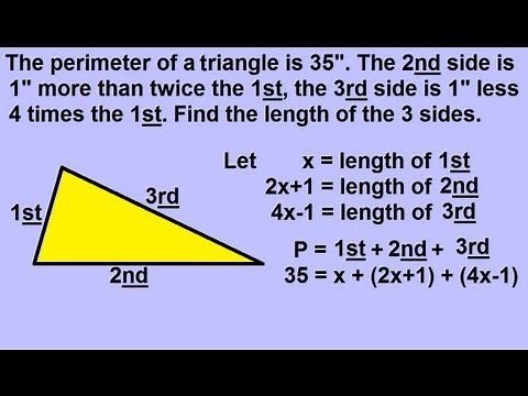 Algebra - Word Problems: Geometric Shapes:Triangles
