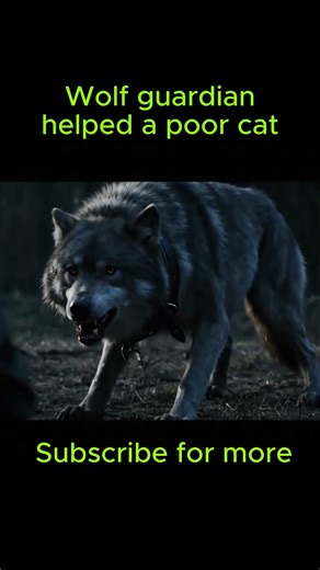 Wolf guardian helped a poor cat #shorts