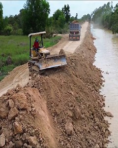 27K views · 251 reactions | Incredible Project Update: Using KOMATSU Dozer to Widen Pond Road by Removing Soil & Filling the Pond . . #Dozer #Bulldozer #heavyequipment #construction #Shantui #Komatsu #Dumptruck #Excavator #constructionsite #heavyduty #earthmoving #caterpillar | Dozer Tv | Facebook