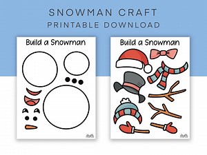 Build a Snowman Activity for Kids, Snowman Dress Up, Paper Doll, Printable Scissor Practice, Holiday Build Your Own Christmas Craft - Etsy