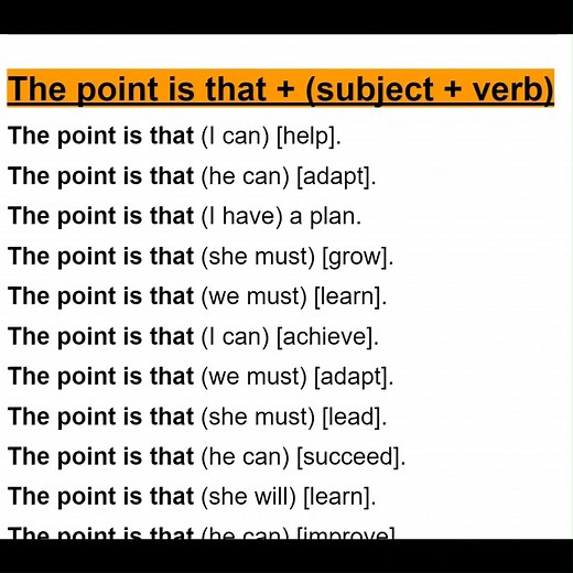 6.2K views · 229 reactions | The point is that + (subject + verb) | Empowering English Learning | Facebook