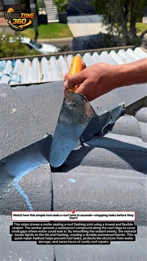 Roof Leak Fix in Seconds?! Satisfying Flashing Repair Trick! #shorts #roofing #tools