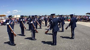 8.3K views · 395 reactions | Please enjoy this short clip of the US Air Force Honor Guard Drill Team's performance during the Air Expo at Charleston AFB, South Carolina! #NeverFailFriday | United States Air Force Honor Guard | Facebook