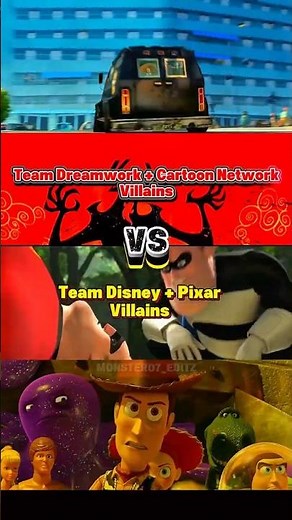DreamWorks & Cartoon Network Villains vs Disney & Pixar Villains – Who Would Win?#edit #dreamworks