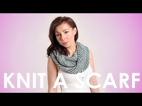 How to Knit a Striped Diagonal Infinity Scarf (for beginners)