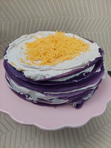 23K views · 293 reactions | Free Ube Crepe Cake recipe and video!!! Just click to get the full recipe. Enjoy!! #CreateWithNestle #creamspiration #CreatewithCream click for the recip! https://www.facebook.com/share/p/ybo4mUQSnbh4VdsJ/ | Chef Jackie Ang Po | Facebook