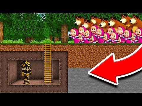 SECRET BASE VS MASHA AND THE BEAR APOCALYPSE IN MINECRAFT 😱