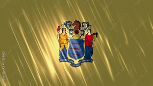 New Jersey State Loopable Flag, Ultra HD, 3840x2160 Pixels, Seamlessly Loopable Flag Animation Works with all Editing Programs Simply Loop it for any duration