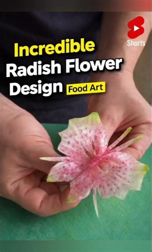 Beautiful Radish Flower Carving Design 🦋Food Art🦋 #shortsfeed #craft #food