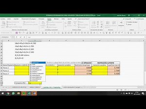Programación lineal con EXCEL (solver). optimización producción en plantas industriales.
