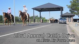 1K views · 48 reactions | 혈혯혥 혵혩혢혵'혴 혢 호혳혢혱鸞 Airmen and families from Altus AFB participated in the 23rd Annual Cattle Drive last wee where base leaders and local community members drove more than 20 longhorn cattle through the base! Check out the video below to see some highlights from this years Cattle Drive! (U.S. Air Force  by Airman 1st Class Trenton Jancze) | Altus Air Force Base | Facebook