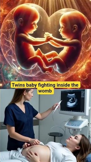 Amazing Twins baby fighting inside the womb #twinmoments #twinbabies #pregnant #baby