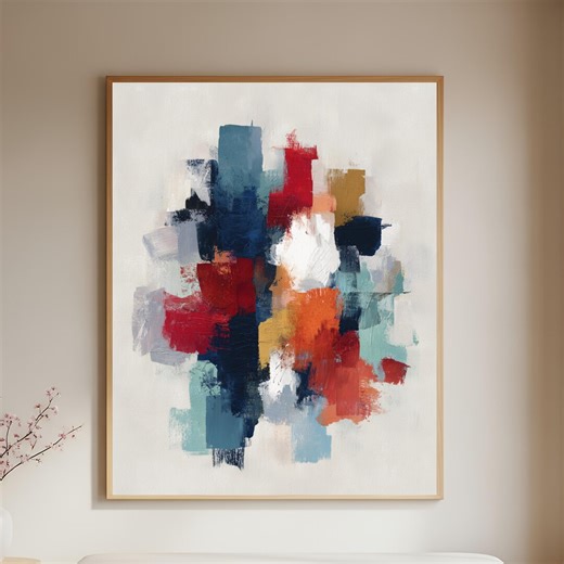 Abstract Color Block Poster Modern Wall Art Print, Bold Brushstrokes, Contemporary Abstract Decor - Etsy